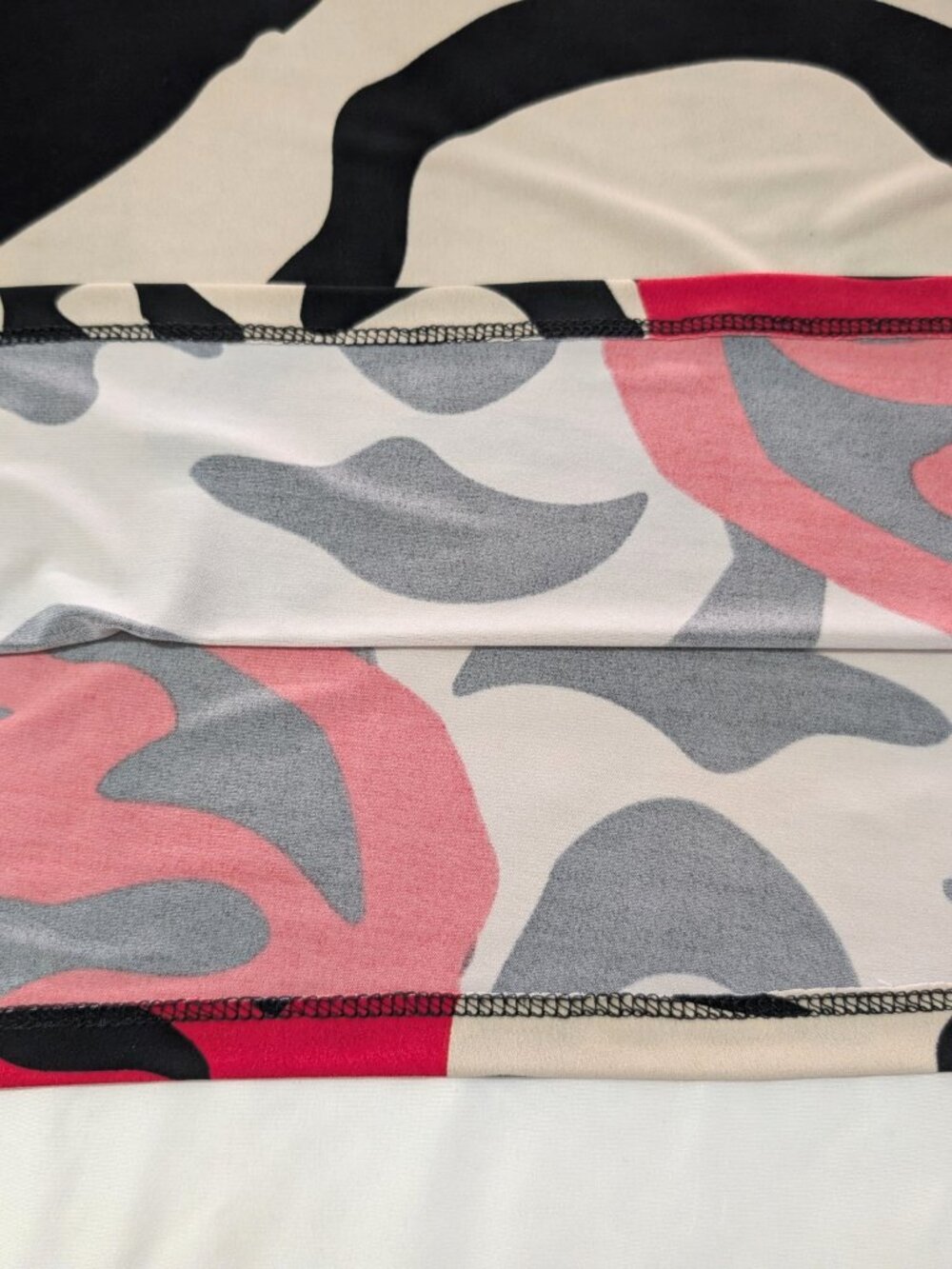 CLARA SUN WOO Top Womens M Multicolor Abstract Round Neck Ruffle Accent Pullover - Picture 6 of 10